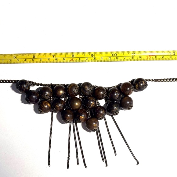 Burnished brass estate necklace - Picture 5 of 8